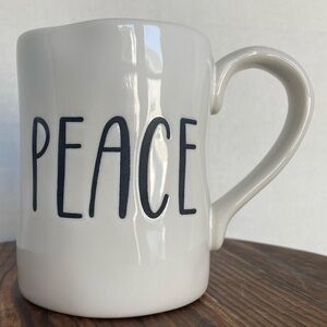 Pier 1 Large Oversized Mug Wavy Pier 1 Imports Stoneware Peace Phrase Statement